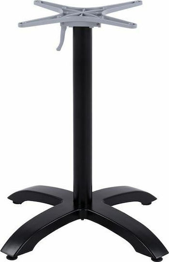 Freebox Klappbarer Aluminium Tischständer mit Einstellbar Schwarz Matt 66x66x72cm
