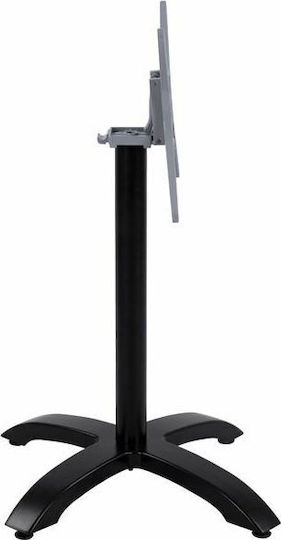 Freebox Klappbarer Aluminium Tischständer mit Einstellbar Schwarz Matt 66x66x72cm
