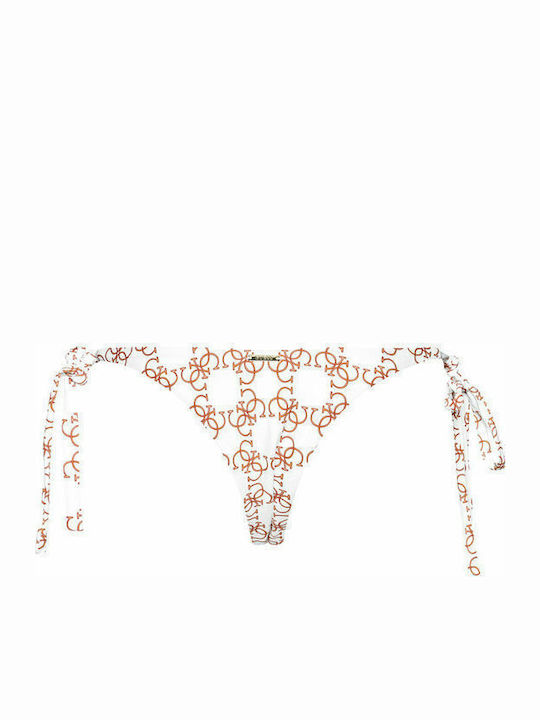 Bikini Șir de caractere cu dantelă Alb