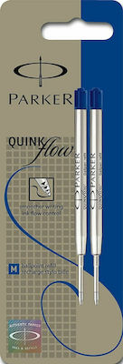 Parker Quinkflow Replacement Ink for Ballpoint in Blue color Medium 2τμχ 2pcs