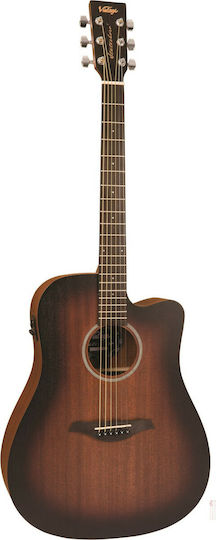 Vintage Semi-Akustik Gitarre VE-440WK Ausschnitt Braun