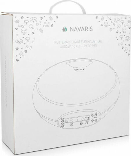 Navaris Automatisch Futterspender aus ABS-Kunststoff für Hund & Katze 1.6lt in Weiß Farbe