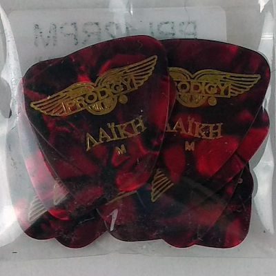 Prodigy Bouzouki Picks Λαϊκή Medium Red Pearl Thickness 0.71mm Set 12pcs