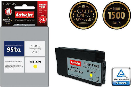 Active Jet Συμβατό Μελάνι Εκτυπωτή InkJet HP 951XL CN048AE 25ml Κίτρινο