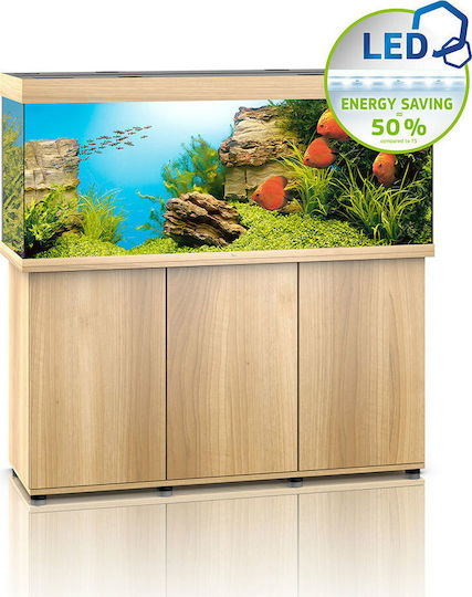 Juwel Rio 450 Acvariu de Pești cu Capacitate de 450lt cu Iluminare, Încălzitor, Circulator, Filtru și 51x51x66cm. Bej