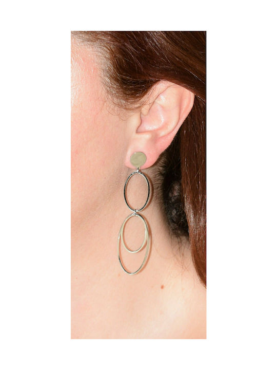 Steel (stainless steel) hoop earrings in silver colour BZ-ER-00356