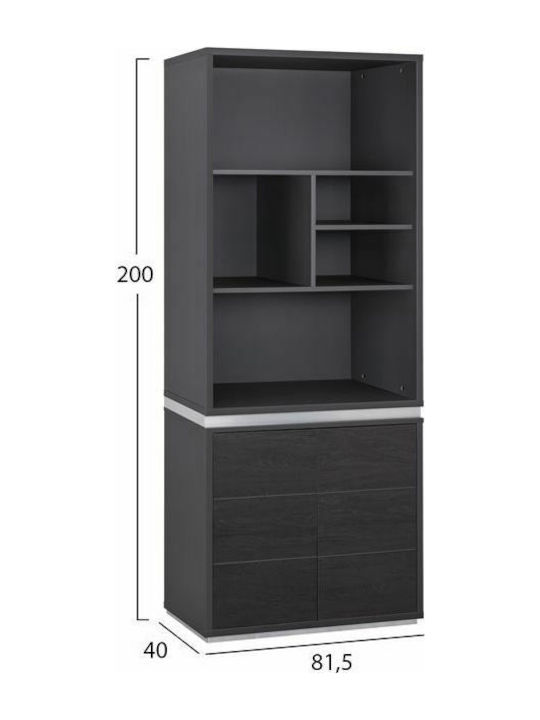 Стояща на пода Офис Дървена Γκρι / Wenge 81.5x40x200см