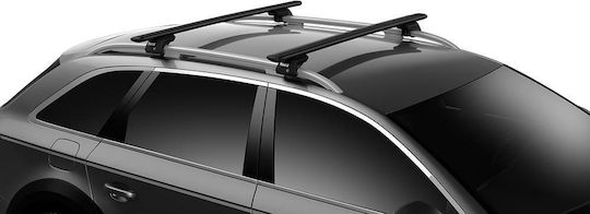Thule Μπάρες Οροφής Αλουμινίου Wingbar Evo 135εκ. Universal (Σετ χωρίς πόδια) Μαύρες