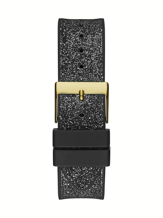 Guess Women's Watch Chronograph with Black Rubber Strap