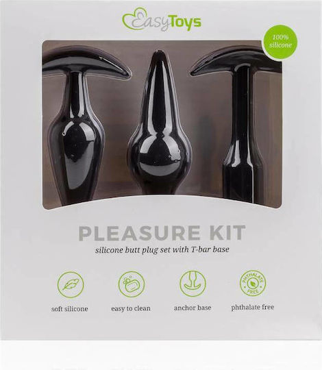 Easytoys Pleasure Kit Πρωκτικές Σφήνες Σετ Black 3τμχ