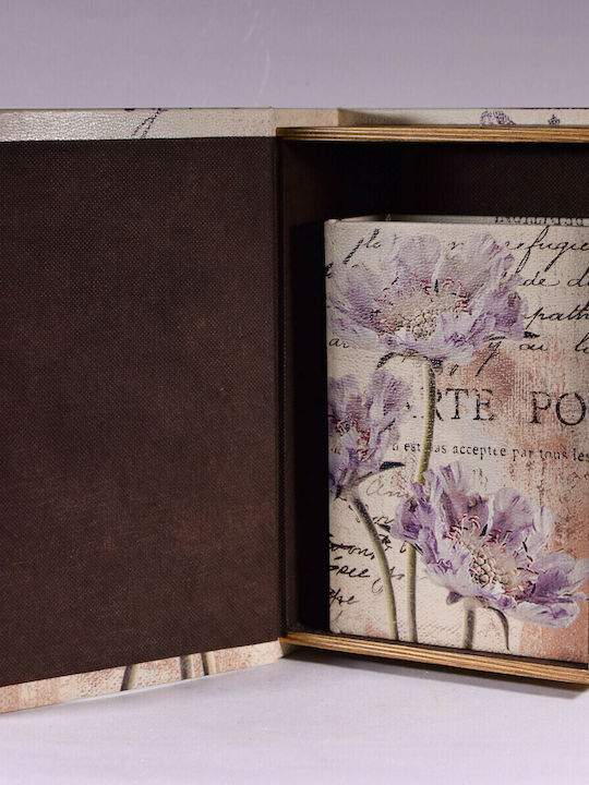 SP Souliotis Wooden Book Decorative Boxes Set Flowers 2pcs