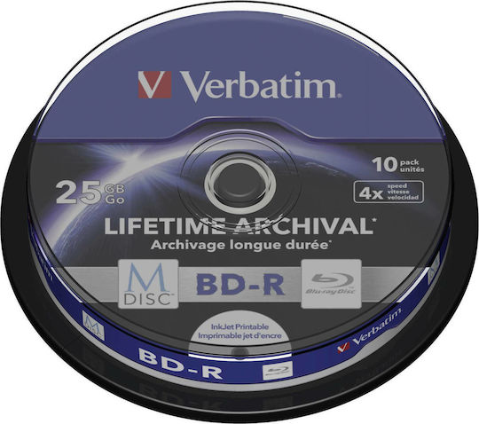 Verbatim Записваеми BD-R 4x 25ГБ Кутия за торта 10бр