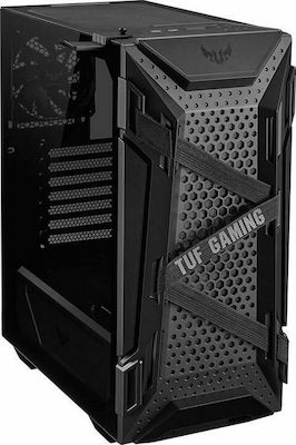 Asus TUF Gaming GT301 Midi Tower Κουτί Υπολογιστή με Πλαϊνό Παράθυρο και RGB Φωτισμό Μαύρο