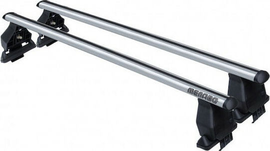 Menabo Aluminum Car Roof Bars for Alfa Romeo Alfa 147 3D Set with Roof Rack Legs Silver