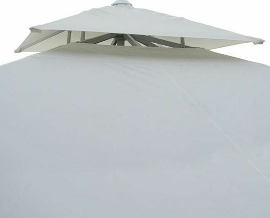 Umbrelă Profesională Pătrată Din Aluminiu Albă 4x4xÎnălțime 2.95m