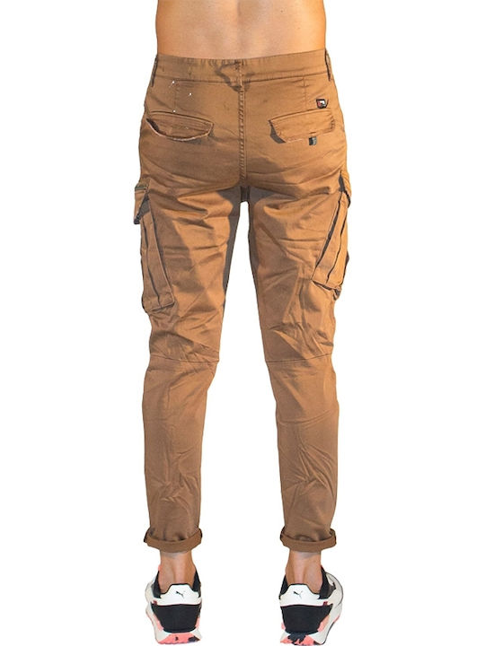 Cover Jeans Elvis Pantaloni pentru bărbați Cargo Elastice cu Croială Skinny Tabac