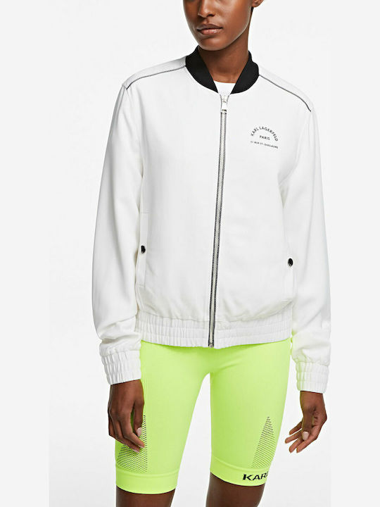 Κοντό Γυναικείο Bomber Jacket Λευκό