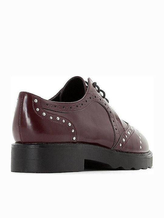 Damen Oxfords in Burgundisch Farbe