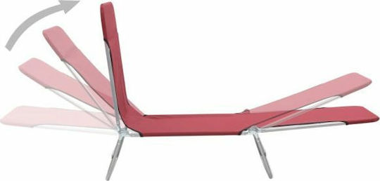 vidaXL Șezlonguri de Plajă Roșii Pliabile din Oțel 182x56x24.5cm 2 Bucăți