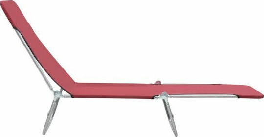 vidaXL Șezlonguri de Plajă Roșii Pliabile din Oțel 182x56x24.5cm 2 Bucăți