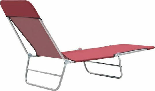 vidaXL Șezlonguri de Plajă Roșii Pliabile din Oțel 182x56x24.5cm 2 Bucăți