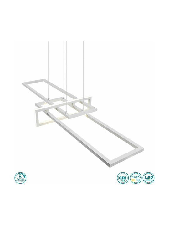 Trio Lighting Salinas Adjustable Pendant Light White LED with Natural White Light Rail 110x40x40cm