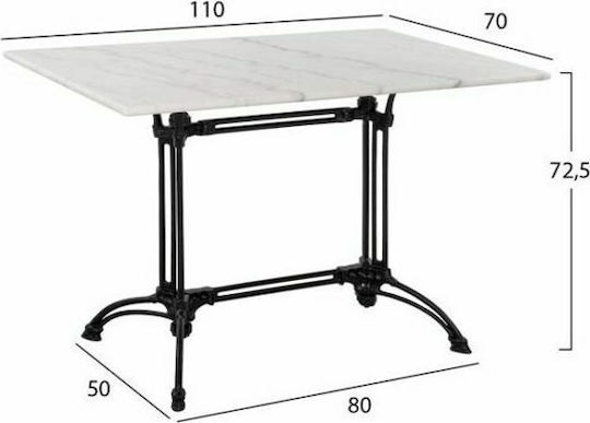 Tisch Stabil Weiß 110x70x72.5cm