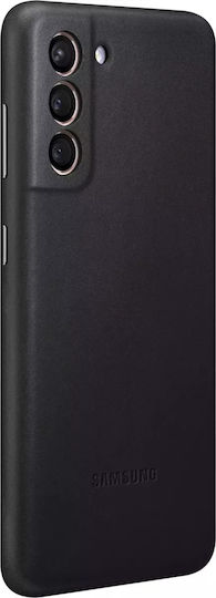 Samsung Umschlag Rückseite Leder Schwarz (Galaxy S21 5G)