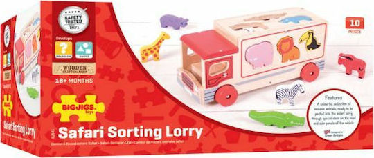 Big Jigs Shape Sorting Truck with Jungle Animals Wooden for 18+ Months
