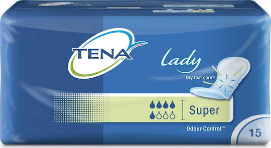 Tena Lady Super Women's Incontinence Pad Normal Flow 5 Drops 15pcs