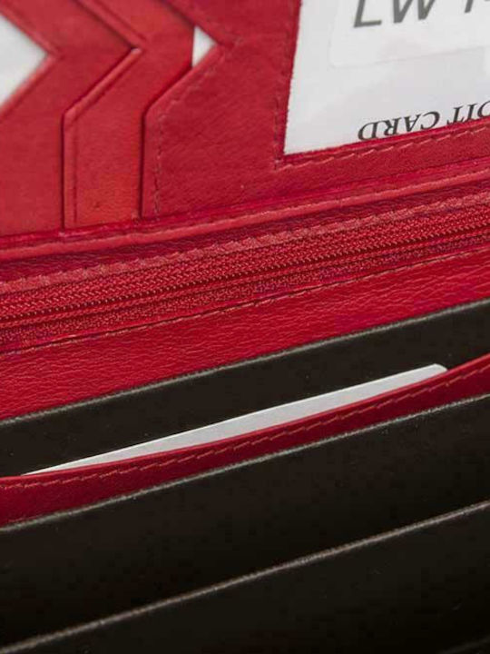AN Large Leather Women's Wallet Classic Red
