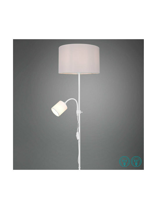 Trio Lighting Owen Floor Lamp H160xW36cm. with Socket for Bulb E27 White