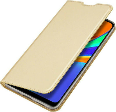 Dux Ducis Skin Pro Carte Piele artificială Aur (Redmi 9C)