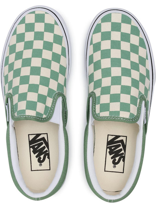Classic Checkerboard Men's Canvas Slip-Ons Shale/True White