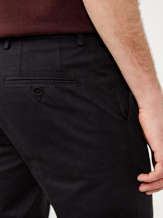 Gerald182w Men's Chino Trousers Elastic Slim Fit Black