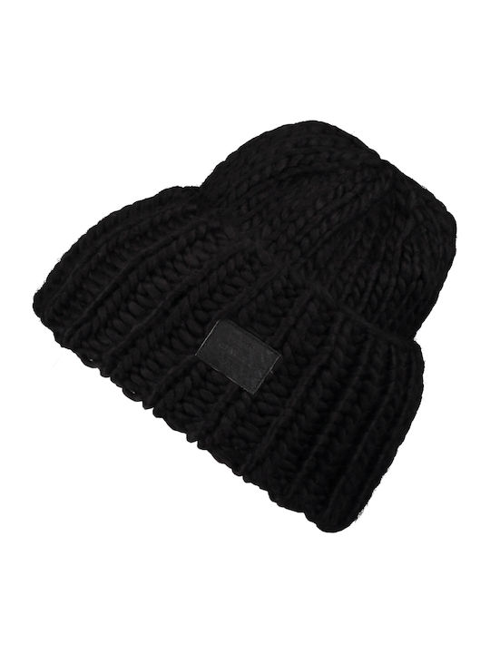 Rosa Γυναικείος Beanie Σκούφος σε Μαύρο χρώμα