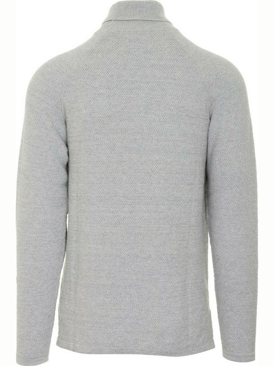 Gabba Herren Langarm-Pullover Rollkragen Light Grey Melange