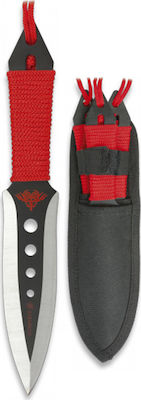 Martinez Albainox Throwers 3pcs Knife Survival Red with Blade made of Stainless Steel in Sheath