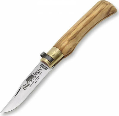 Antonini Old Bear Carbon Olive Pocket Knife Beige with Blade made of Carbon Steel