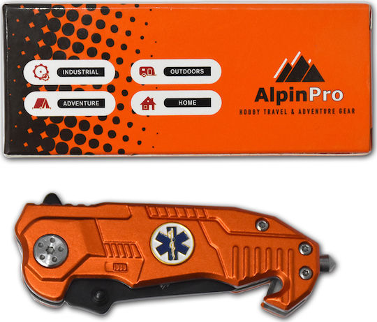 AlpinPro Alpin Tactical Series Briceag Supraviețuire Portocaliu