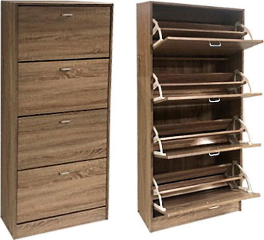 Suport pentru pantofi cu 4 Rafturi Bej L63xW24xH150cm