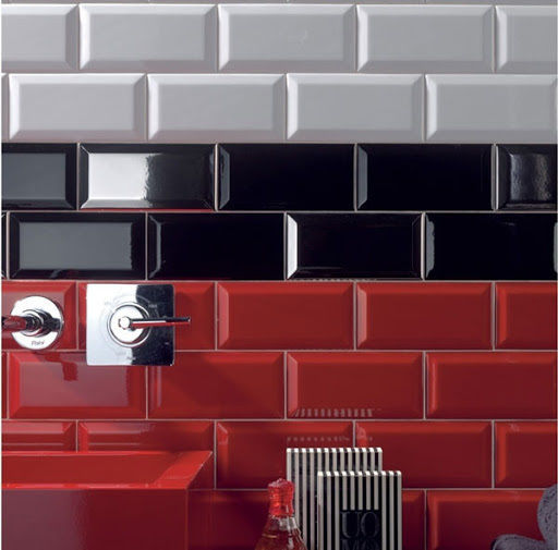 Karag Metro Fliese Wand Küche / Bad 20x10cm Rot