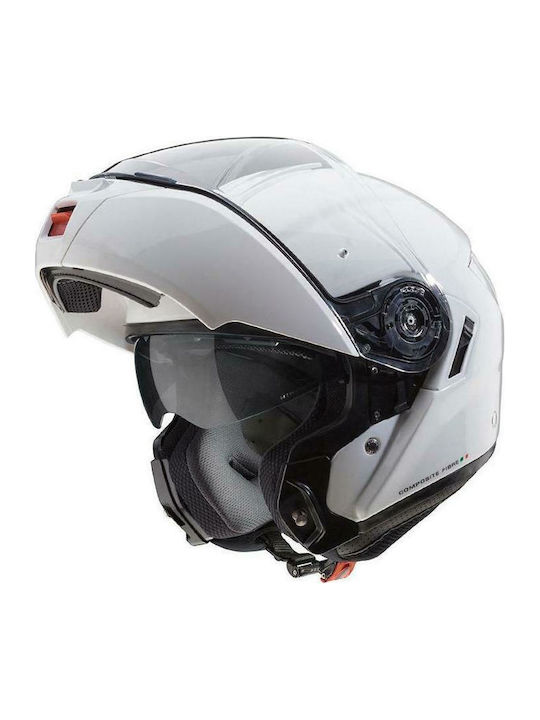 Caberg Levo Flip-Up Helmet with Sun Visor ECE 22.05 1600gr A5 White Metal CAB000KRA480