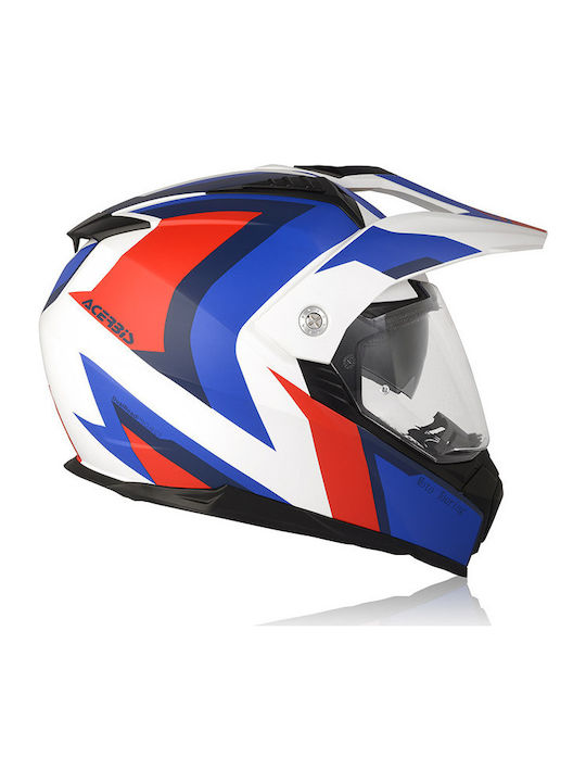 Flip FS-606 White/Blue/Red Κράνος Μηχανής On-Off ECE 22.05 1560gr