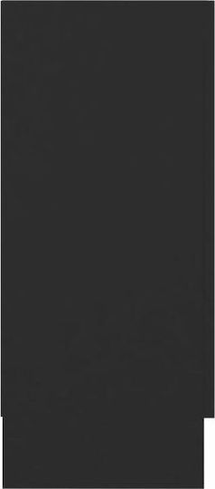Wohnzimmer Standvitrine aus Spanplatte Schwarz Verglast 120x30,5x70 cm