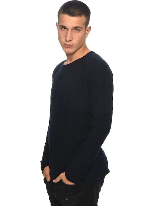 Brokers Jeans Herren Langarm-Pullover Marineblau