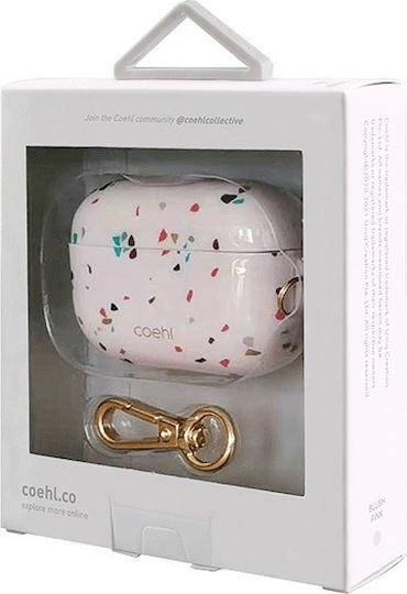 Uniq Coehl Terrazzo Hülle Silikon mit Haken Blush Pink für Apple AirPods Pro