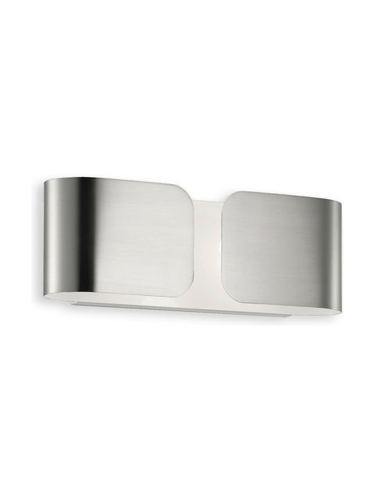 Ideal Lux Clip Modern Wall Lamp with Socket E27 Silver Width 25cm