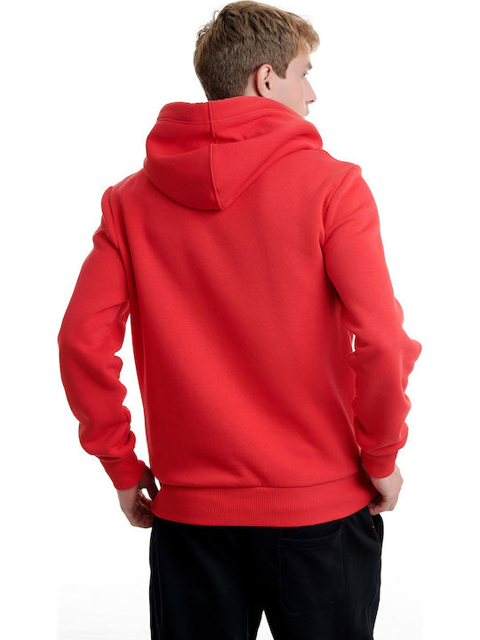 BodyTalk 1202-950025 Herren Sweatshirt mit Kapuze und Taschen Rot 1202-950025-00300