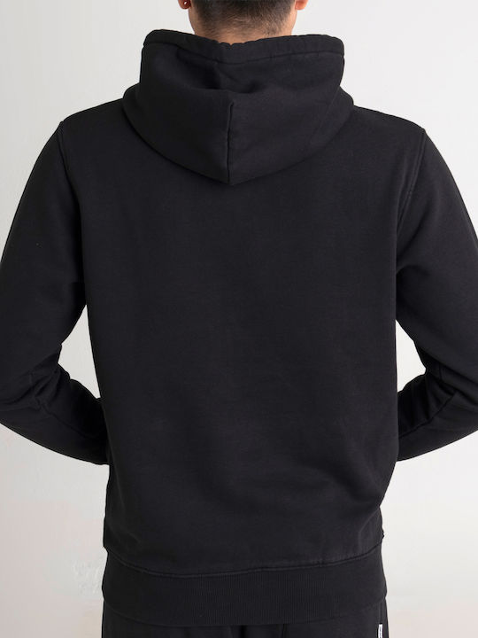 Franklin & Marshall Men's Sweatshirt with Hood and Pockets Black